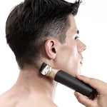 Conjunto de Aparador Digital 5 em 1 com Lavagem a Água para Cabelo, Nariz e Barbeador Elétrico, LK-881 5 em 1 (Prateado)