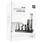 Conjunto de Aparador Digital 5 em 1 com Lavagem a Água para Cabelo, Nariz e Barbeador Elétrico, LK-881 5 em 1 (Prateado)