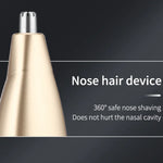 Conjunto de Aparador Digital 5 em 1 com Lavagem a Água para Cabelo, Nariz e Barbeador Elétrico, LK-881 5 em 1 (Prateado)