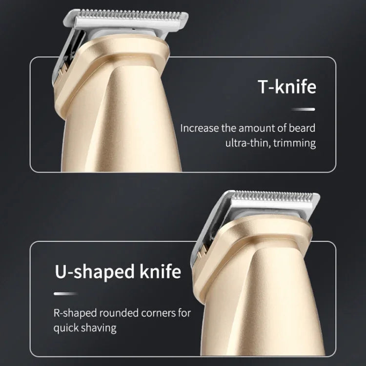 Conjunto de Aparador Digital 5 em 1 com Lavagem a Água para Cabelo, Nariz e Barbeador Elétrico, LK-881 5 em 1 (Prateado)