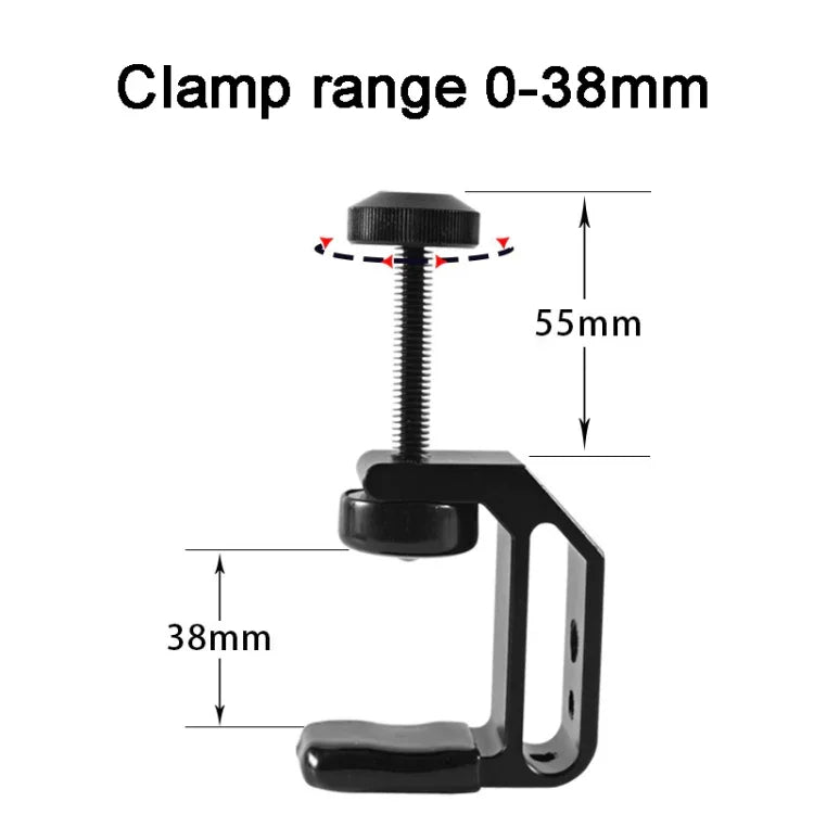 Grampo Universal BEXIN WN-38 com Orifícios de 1/4 polegada e 3/8 polegadas para Montagem em Mesa ou Secretária