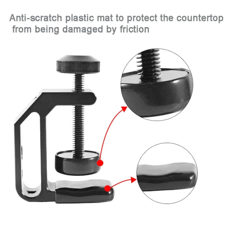 Grampo Universal BEXIN WN-38 com Orifícios de 1/4 polegada e 3/8 polegadas para Montagem em Mesa ou Secretária