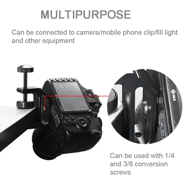 Grampo Universal BEXIN WN-38 com Orifícios de 1/4 polegada e 3/8 polegadas para Montagem em Mesa ou Secretária
