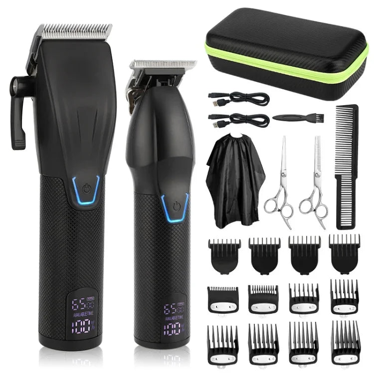 Conjunto de Ferramentas Elétricas para Corte de Cabelo Masculino, Aparador Elétrico Escultor, LM-2027 2 em 1 (Preto), LM-2027 2 em 1 (Dourado)
