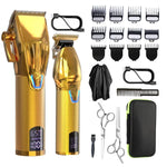 Conjunto de Ferramentas Elétricas para Corte de Cabelo Masculino, Aparador Elétrico Escultor, LM-2027 2 em 1 (Preto), LM-2027 2 em 1 (Dourado)