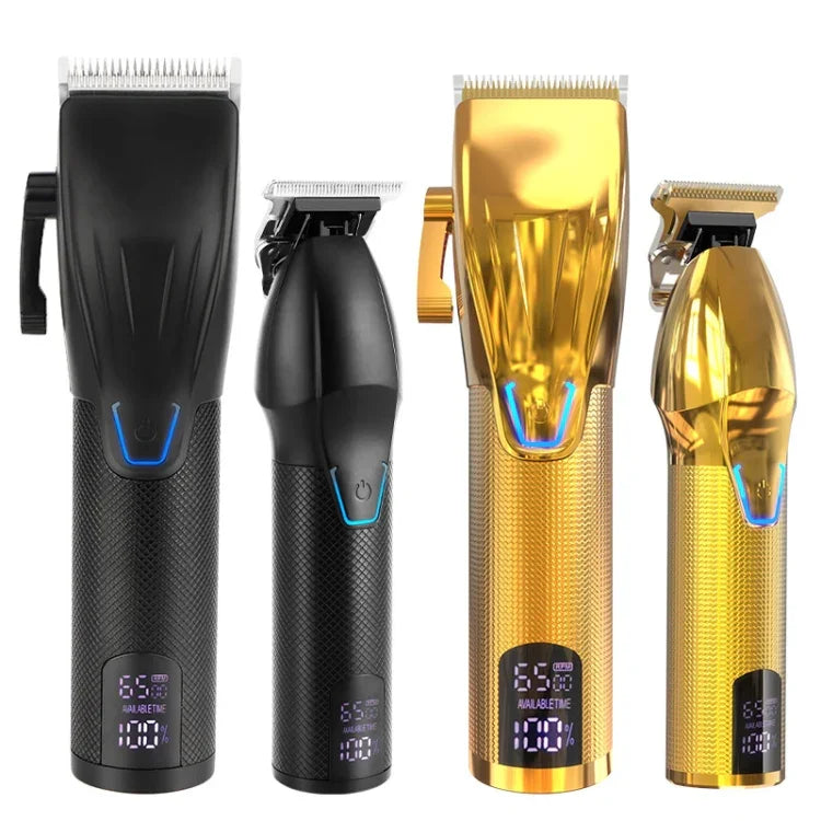 Conjunto de Ferramentas Elétricas para Corte de Cabelo Masculino, Aparador Elétrico Escultor, LM-2027 2 em 1 (Preto), LM-2027 2 em 1 (Dourado)