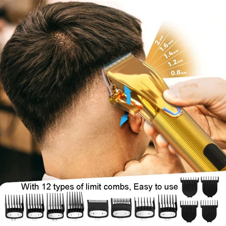 Conjunto de Ferramentas Elétricas para Corte de Cabelo Masculino, Aparador Elétrico Escultor, LM-2027 2 em 1 (Preto), LM-2027 2 em 1 (Dourado)