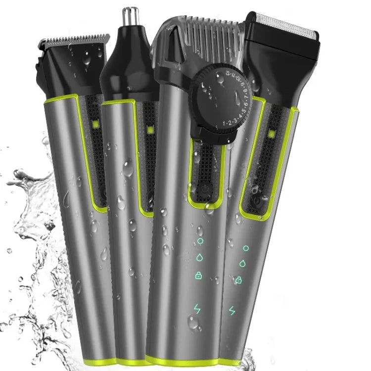 Barbeador Masculino Multifuncional IPX5 à Prova de Água 4 em 1 para Nariz, Recarregável por USB, 677 4 em 1