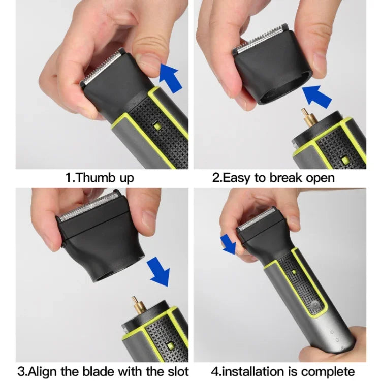 Barbeador Masculino Multifuncional IPX5 à Prova de Água 4 em 1 para Nariz, Recarregável por USB, 677 4 em 1
