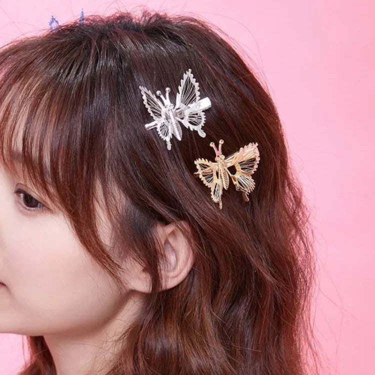Presilha de Cabelo Borboleta Simulação em Movimento Presilha Simples para Franja Acessórios para Cabelo