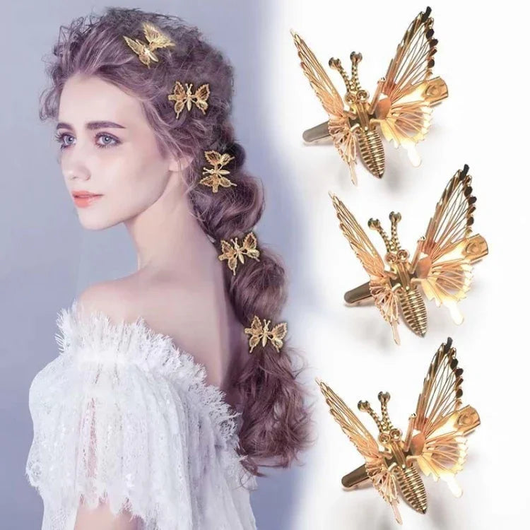 Presilha de Cabelo Borboleta Simulação em Movimento Presilha Simples para Franja Acessórios para Cabelo