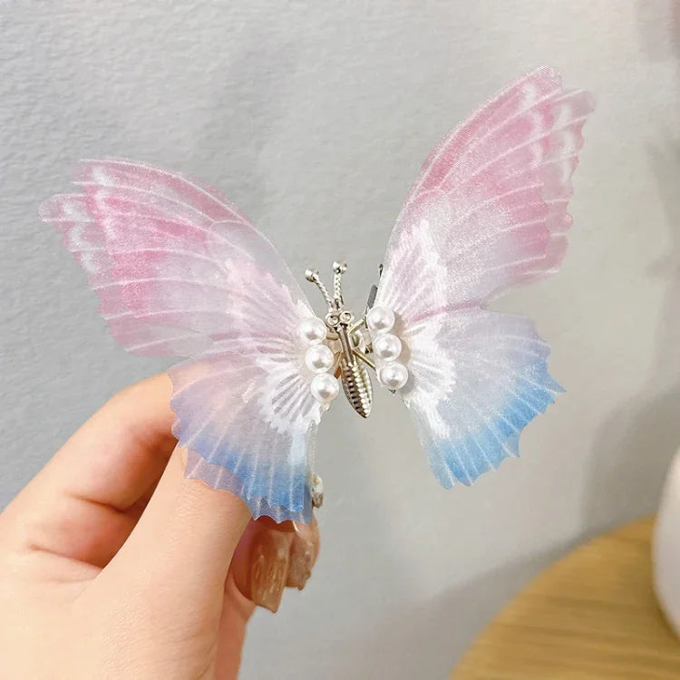 Presilha de Cabelo Infantil Borboleta Feita à Mão Acessórios para Cabelo com Primavera