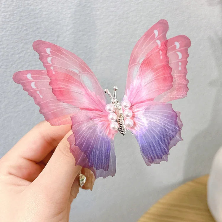 Presilha de Cabelo Infantil Borboleta Feita à Mão Acessórios para Cabelo com Primavera