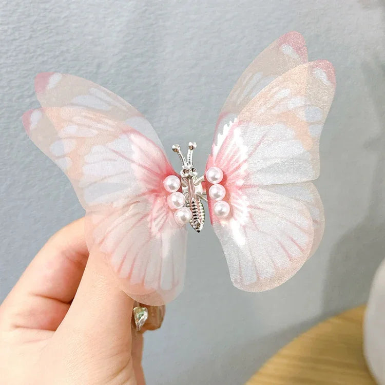 Presilha de Cabelo Infantil Borboleta Feita à Mão Acessórios para Cabelo com Primavera