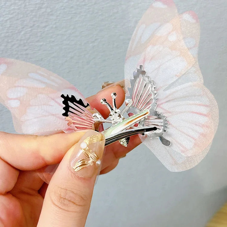 Presilha de Cabelo Infantil Borboleta Feita à Mão Acessórios para Cabelo com Primavera