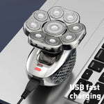 Aparador Multifuncional USB com 9 Lâminas, Lavagem Completa a Água, Aparador para Homem, 6 em 1