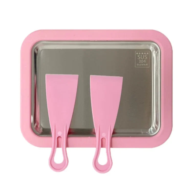 Máquina Mini de Iogurte Frito Doméstica para Crianças, Bandeja de Gelo Frito DIY, Aço Inoxidável Verde 26x21cm, Aço Inoxidável Branco 26x21cm, Aço Inoxidável Rosa 22.5x17.5cm, Aço Inoxidável Branco 22.5x17.5cm, Liga de Alumínio Branca 22.5x17.5cm