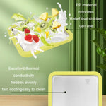 Máquina Mini de Iogurte Frito Doméstica para Crianças, Bandeja de Gelo Frito DIY, Aço Inoxidável Verde 26x21cm, Aço Inoxidável Branco 26x21cm, Aço Inoxidável Rosa 22.5x17.5cm, Aço Inoxidável Branco 22.5x17.5cm, Liga de Alumínio Branca 22.5x17.5cm
