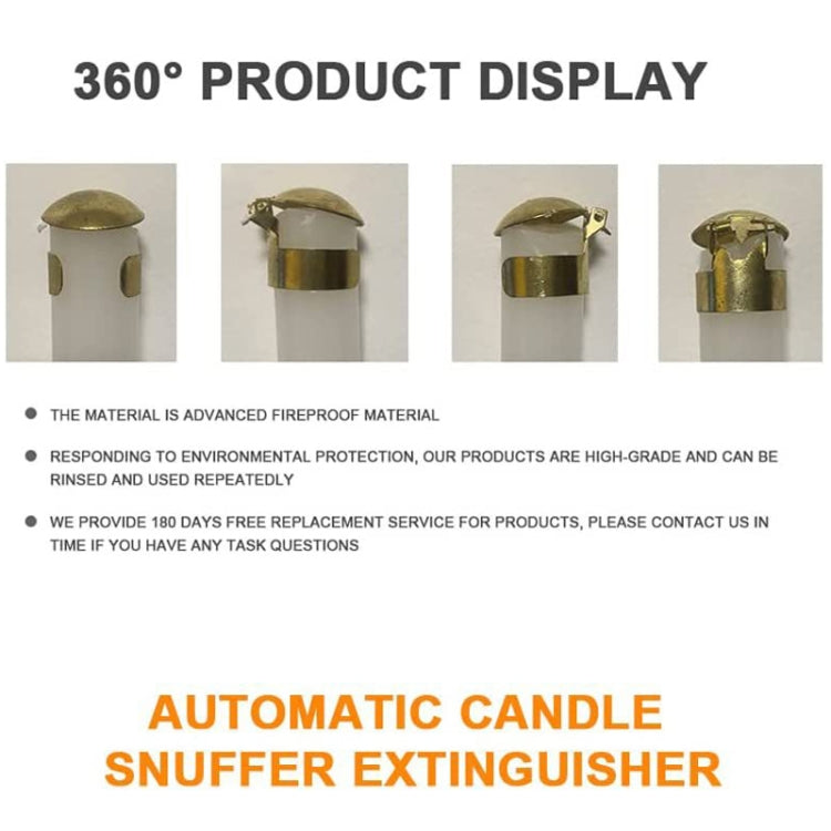 Extintor Automático de Velas em Metal, Pinça para Apagar Velas, Tampa Extintora, Extintor Automático Dourado, Extintor Automático Prateado