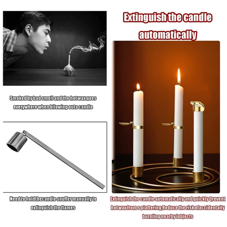 Extintor Automático de Velas em Metal, Pinça para Apagar Velas, Tampa Extintora, Extintor Automático Dourado, Extintor Automático Prateado