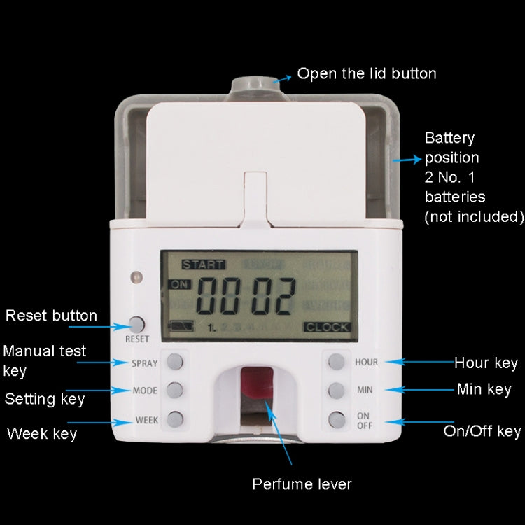 Pulverizador Inteligente Automático de Fragrância com Painel de Aço Inoxidável Anticorrosão e Ecrã Digital LCD, LCD (Escovado), LCD (Titânio Preto), LCD (Titânio Dourado)