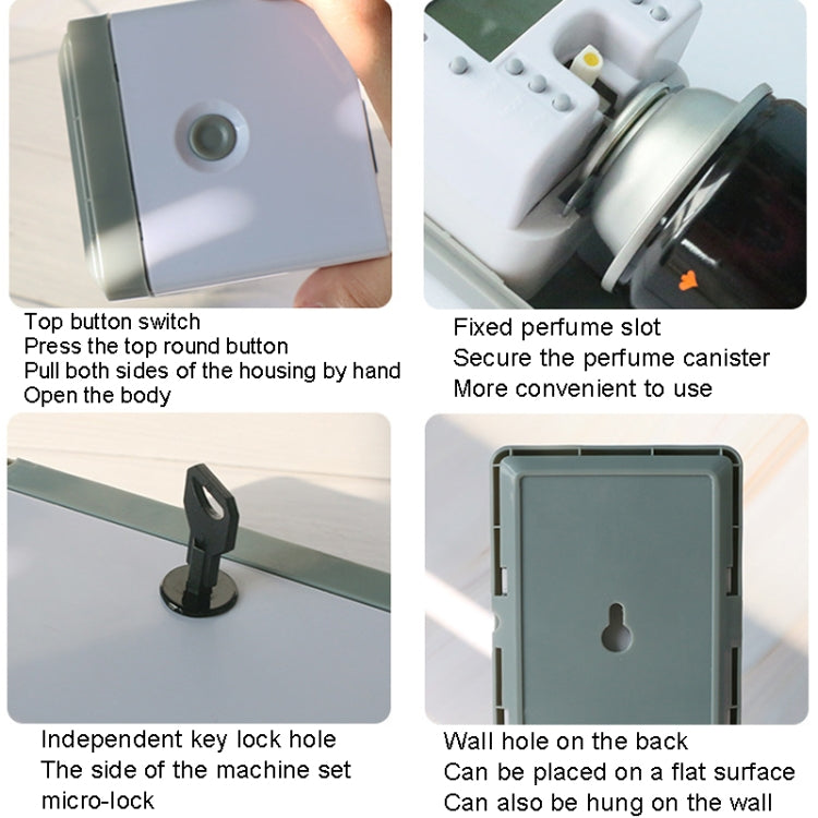 Pulverizador Inteligente Automático de Fragrância com Painel de Aço Inoxidável Anticorrosão e Ecrã Digital LCD, LCD (Escovado), LCD (Titânio Preto), LCD (Titânio Dourado)