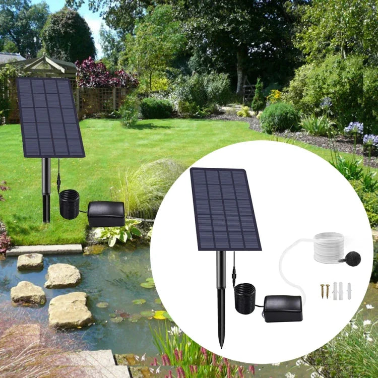 Bomba de Aeração Solar de 5V/2,5W com Acionamento Direto, Sem Bateria, Bomba de Oxigénio Solar para Lagoa de Peixes, Aerador para Lagoa de Peixes