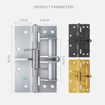 Fechadura de Porta Multifuncional de 4 Polegadas com Dobradiça de Fecho Automático, Cor Aço Prateado, Preto, Cor Aço Dourado