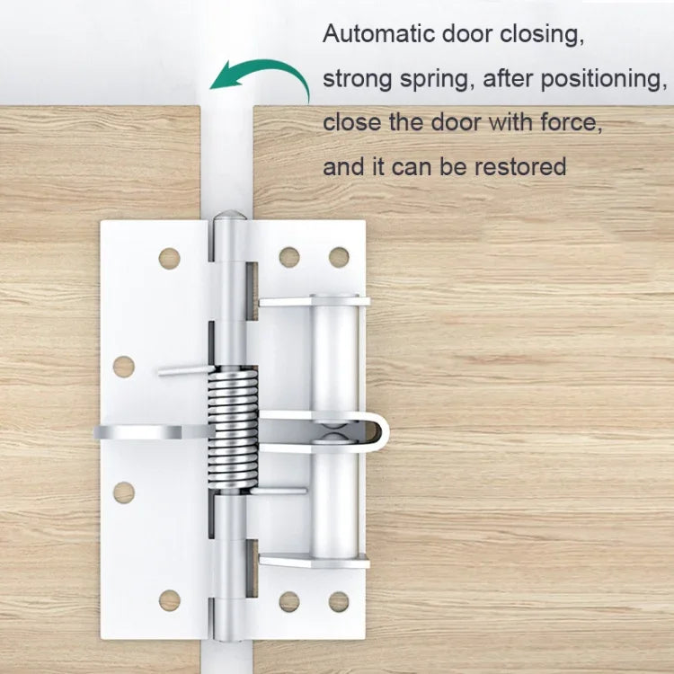 Fechadura de Porta Multifuncional de 4 Polegadas com Dobradiça de Fecho Automático, Cor Aço Prateado, Preto, Cor Aço Dourado