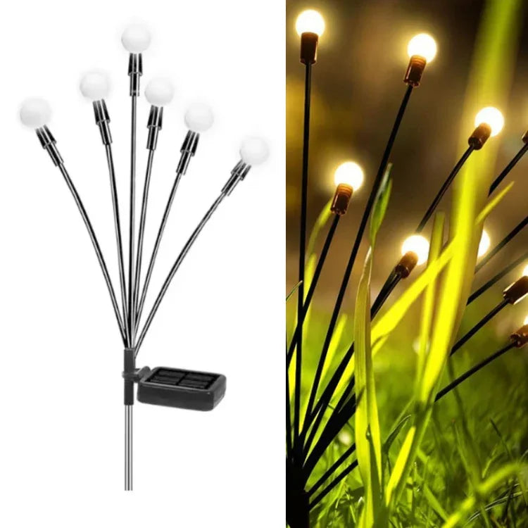 2 Conjuntos de Luzes de Vaga-lume Solares para Jardim Exterior de Natal Impermeáveis, 6 Cabeças Luz Quente, 6 Cabeças Luz Colorida, 8 Cabeças Luz Quente, 8 Cabeças Luz Colorida, 10 Cabeças Luz Quente, 10 Cabeças Luz Colorida