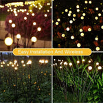 2 Conjuntos de Luzes de Vaga-lume Solares para Jardim Exterior de Natal Impermeáveis, 6 Cabeças Luz Quente, 6 Cabeças Luz Colorida, 8 Cabeças Luz Quente, 8 Cabeças Luz Colorida, 10 Cabeças Luz Quente, 10 Cabeças Luz Colorida