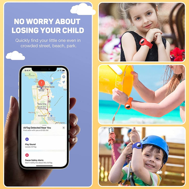 Para AirTag 2ª Geração / AirTag 1ª Geração Capa Protetora para Correia de Relógio Infantil em Silicone