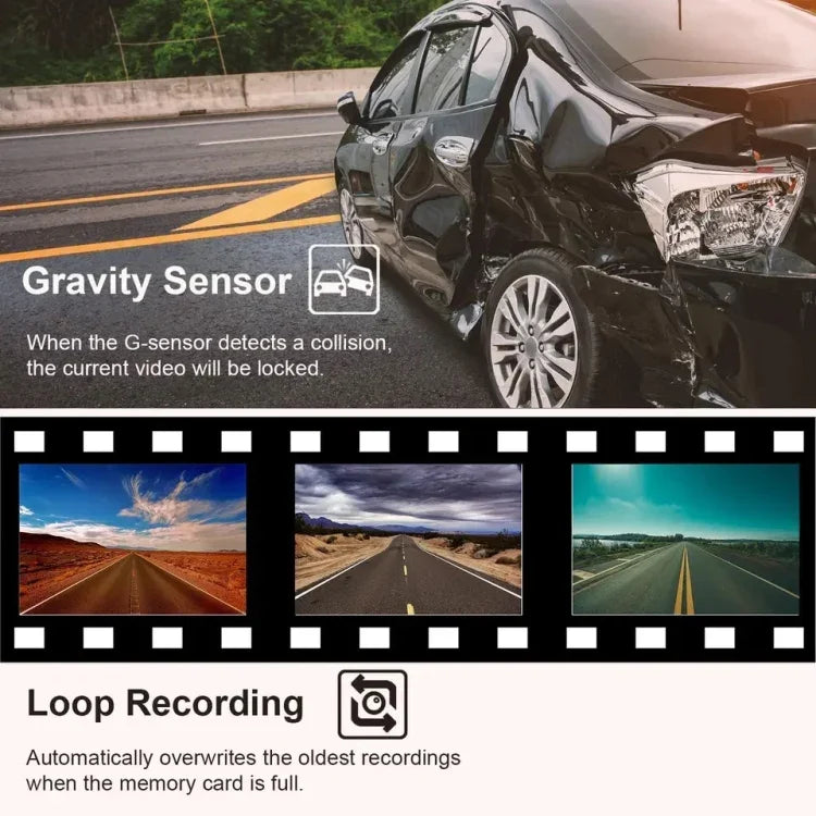 Gravador de Condução com Ecrã de 2 Polegadas e 3 Registos 1080P, G12