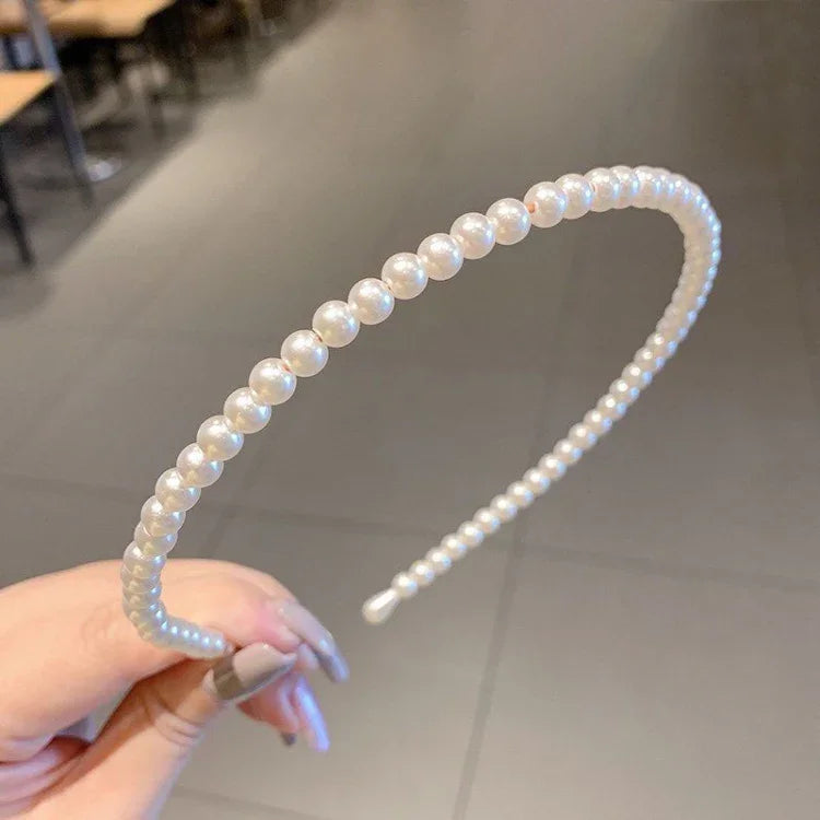 Faixa de Cabelo Doce com Pérolas Acessórios para Cabelo Retro Versáteis, 1A, 2B, 3C, 4, 5, 6, 7, 8, 9, 10, 11, 12, 13, 14, 15, 16, 17, 18, 19, 20