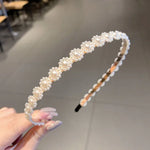 Faixa de Cabelo Doce com Pérolas Acessórios para Cabelo Retro Versáteis, 1A, 2B, 3C, 4, 5, 6, 7, 8, 9, 10, 11, 12, 13, 14, 15, 16, 17, 18, 19, 20
