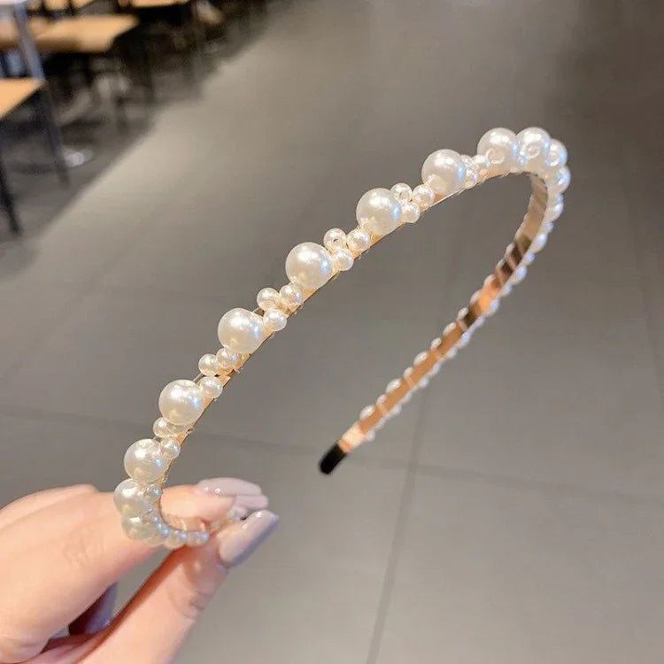 Faixa de Cabelo Doce com Pérolas Acessórios para Cabelo Retro Versáteis, 1A, 2B, 3C, 4, 5, 6, 7, 8, 9, 10, 11, 12, 13, 14, 15, 16, 17, 18, 19, 20