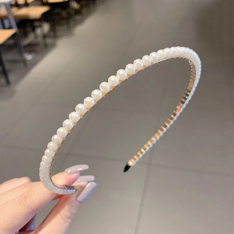 Faixa de Cabelo Doce com Pérolas Acessórios para Cabelo Retro Versáteis, 1A, 2B, 3C, 4, 5, 6, 7, 8, 9, 10, 11, 12, 13, 14, 15, 16, 17, 18, 19, 20