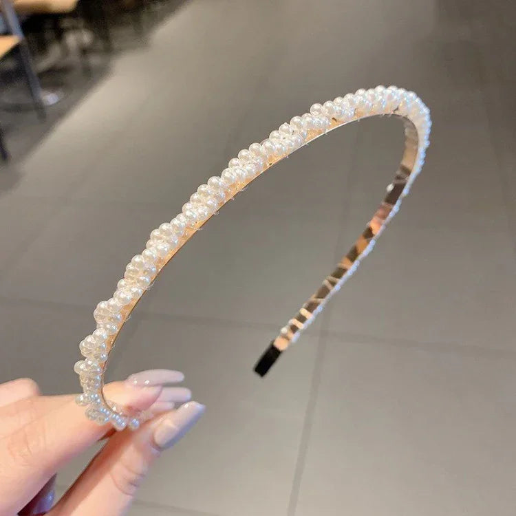 Faixa de Cabelo Doce com Pérolas Acessórios para Cabelo Retro Versáteis, 1A, 2B, 3C, 4, 5, 6, 7, 8, 9, 10, 11, 12, 13, 14, 15, 16, 17, 18, 19, 20