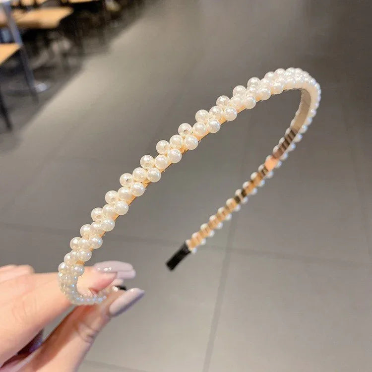 Faixa de Cabelo Doce com Pérolas Acessórios para Cabelo Retro Versáteis, 1A, 2B, 3C, 4, 5, 6, 7, 8, 9, 10, 11, 12, 13, 14, 15, 16, 17, 18, 19, 20