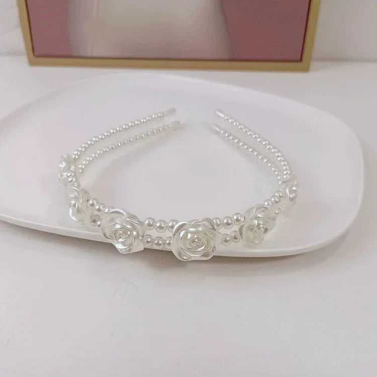 Faixa de Cabelo Doce com Pérolas Acessórios para Cabelo Retro Versáteis, 1A, 2B, 3C, 4, 5, 6, 7, 8, 9, 10, 11, 12, 13, 14, 15, 16, 17, 18, 19, 20
