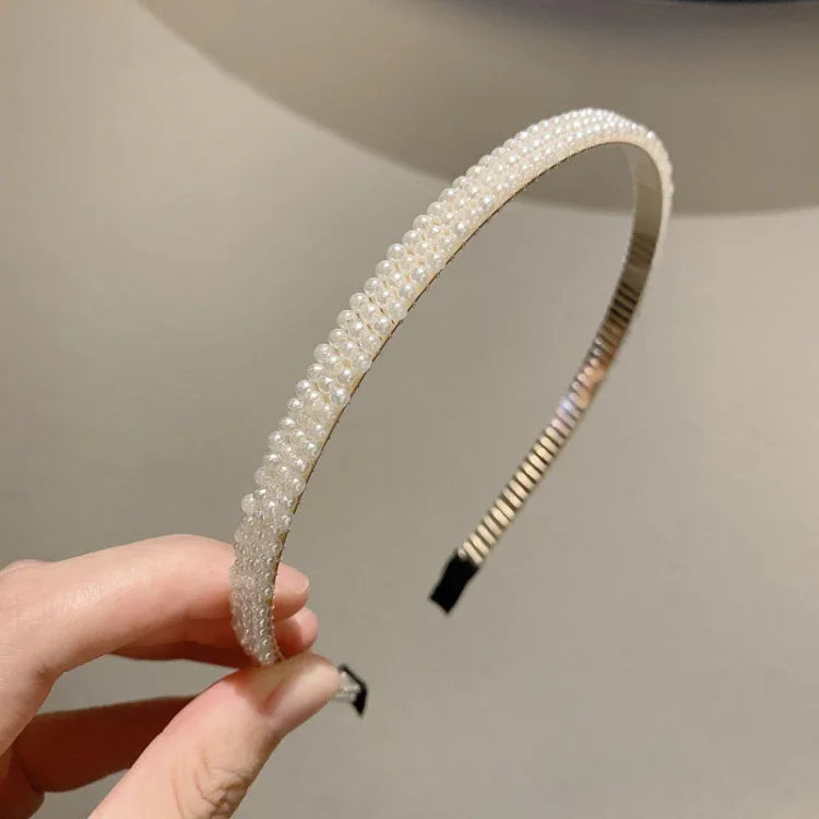 Faixa de Cabelo Doce com Pérolas Acessórios para Cabelo Retro Versáteis, 1A, 2B, 3C, 4, 5, 6, 7, 8, 9, 10, 11, 12, 13, 14, 15, 16, 17, 18, 19, 20