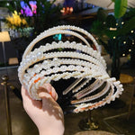 Faixa de Cabelo Doce com Pérolas Acessórios para Cabelo Retro Versáteis, 1A, 2B, 3C, 4, 5, 6, 7, 8, 9, 10, 11, 12, 13, 14, 15, 16, 17, 18, 19, 20