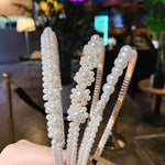 Faixa de Cabelo Doce com Pérolas Acessórios para Cabelo Retro Versáteis, 1A, 2B, 3C, 4, 5, 6, 7, 8, 9, 10, 11, 12, 13, 14, 15, 16, 17, 18, 19, 20