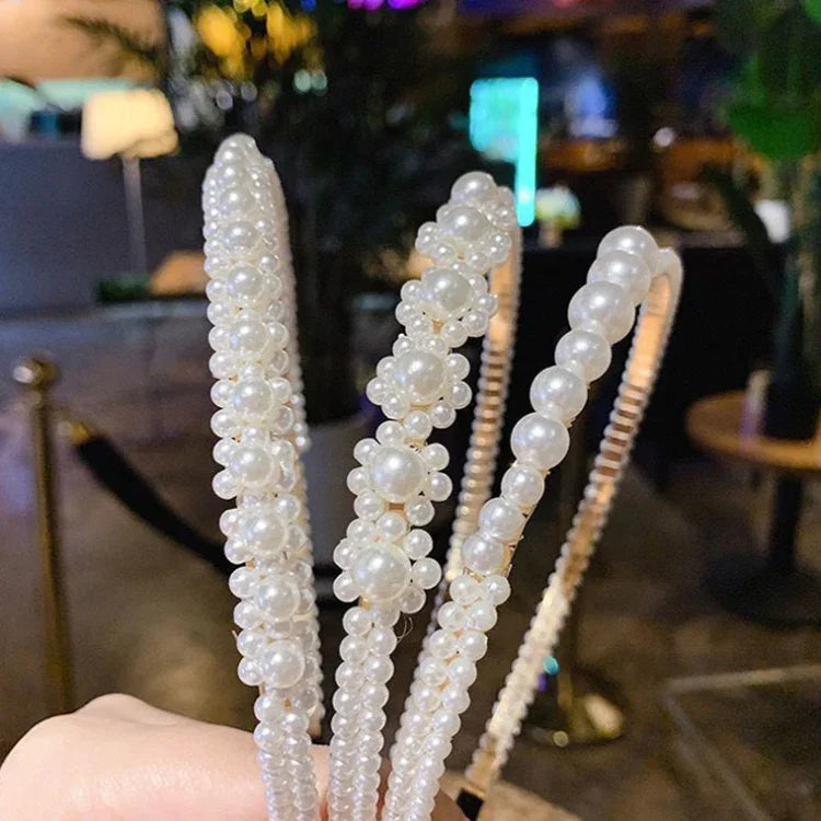 Faixa de Cabelo Doce com Pérolas Acessórios para Cabelo Retro Versáteis, 1A, 2B, 3C, 4, 5, 6, 7, 8, 9, 10, 11, 12, 13, 14, 15, 16, 17, 18, 19, 20