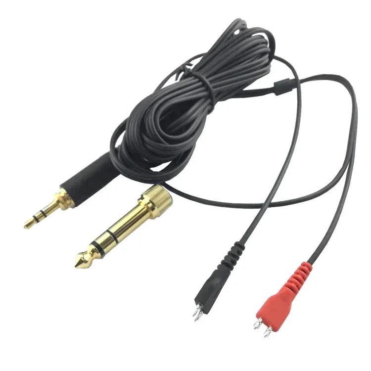 Cabo de Áudio para Auriculares Sennheiser HD25 / HD560 / HD540 / HD480 / HD430 / HD250, ZS0093 Esquerdo Longo Direito Curto, ZS0093 Duas Faces Equivalente