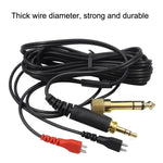 Cabo de Áudio para Auriculares Sennheiser HD25 / HD560 / HD540 / HD480 / HD430 / HD250, ZS0093 Esquerdo Longo Direito Curto, ZS0093 Duas Faces Equivalente