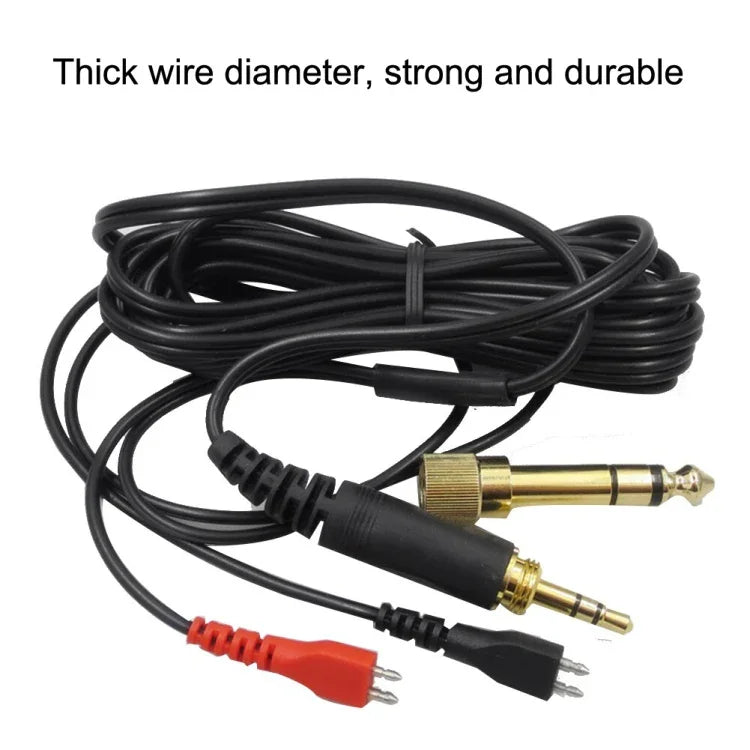 Cabo de Áudio para Auriculares Sennheiser HD25 / HD560 / HD540 / HD480 / HD430 / HD250, ZS0093 Esquerdo Longo Direito Curto, ZS0093 Duas Faces Equivalente