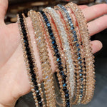 Acessórios para Cabelo com Argolas de Cristal e Acabamento Dourado Faixa de Cabelo Antideslizante com Cristais