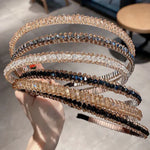Acessórios para Cabelo com Argolas de Cristal e Acabamento Dourado Faixa de Cabelo Antideslizante com Cristais