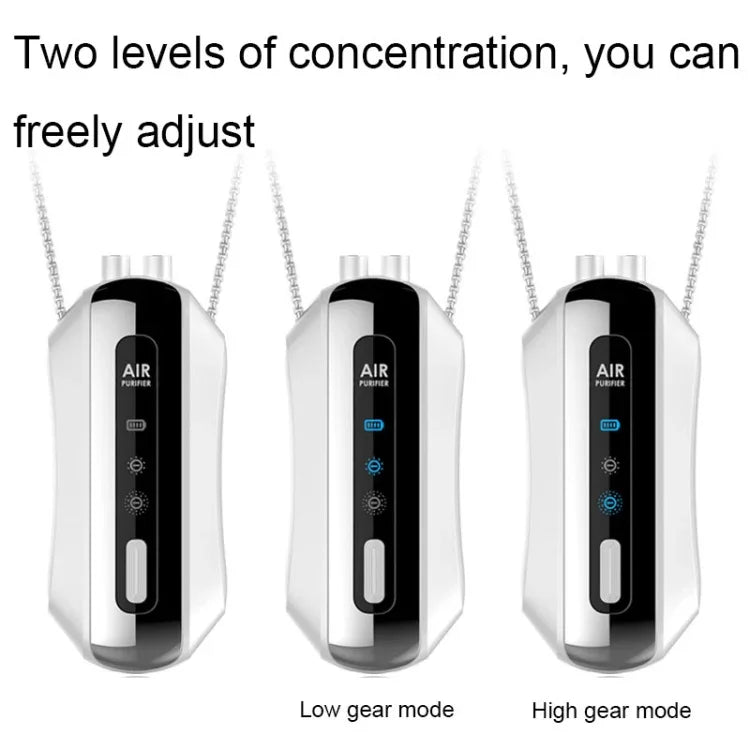Purificador de Ar Portátil de Íons Negativos para Casa, Purificador de Pescoço Suspenso, Estilo Corrente (Branco), Estilo Corrente (Preto), Estilo Corda (Branco), Estilo Corda (Preto)